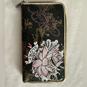 Ed Hardy : Zip Wallet (Floral Glory)